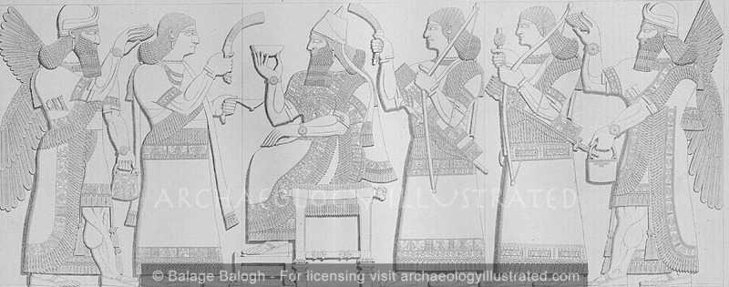 Assyrian Stone Relief of King and Attendants, Nineveh, SW Palace, 8th Century BC - Archaeology Illustrated