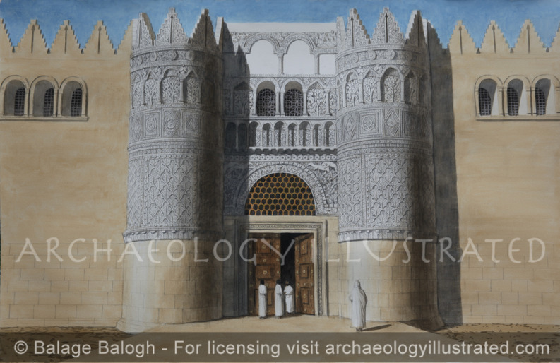 Qasr al Hayr-al-Gharbi, Syria, Ornamental Entrance of the Palace, Built by the Umayyad kaliph Hisham ibn Abd al-Malik in 727 - Archaeology Illustrated